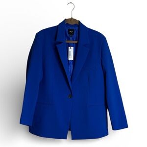 Nasty Gal Vibrant Blue Tailored Blazer Size 8 Royal  Blue Classic